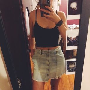 Denim Button-up Mini Skirt